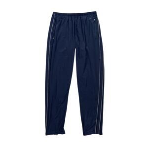 Vintage Nike Pants Men L Large Navy Mesh Panels Elastic Waist Ankle Zip Track
